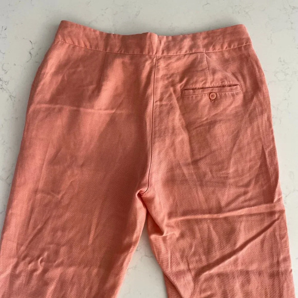 Aritzia Wilfred Allegra Button Close Linen Lyocell Casual Pants Salmon Sz 4 - Picture 10 of 13